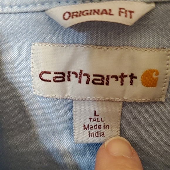 Carhartt Blue Casual Button Down Shirt Short Sleeve - Picture 3 of 10